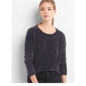 GAP Chenille Crewneck Sweater Soft Relaxed Fit Grey Sz M